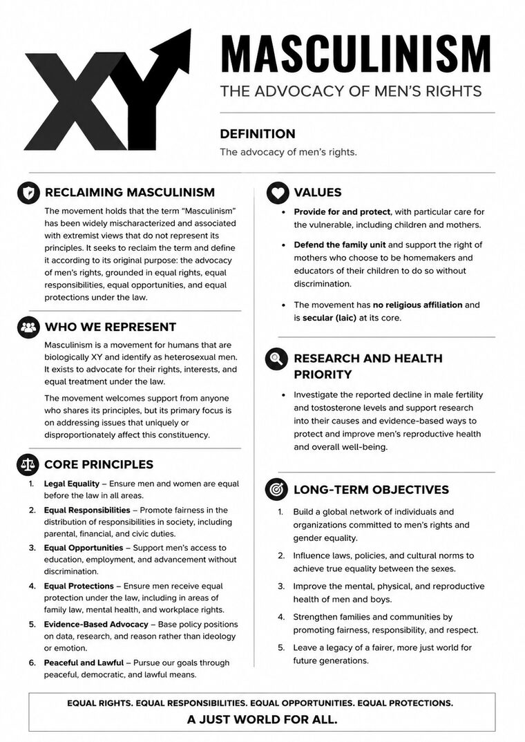 Masculinism manifesto — front poster